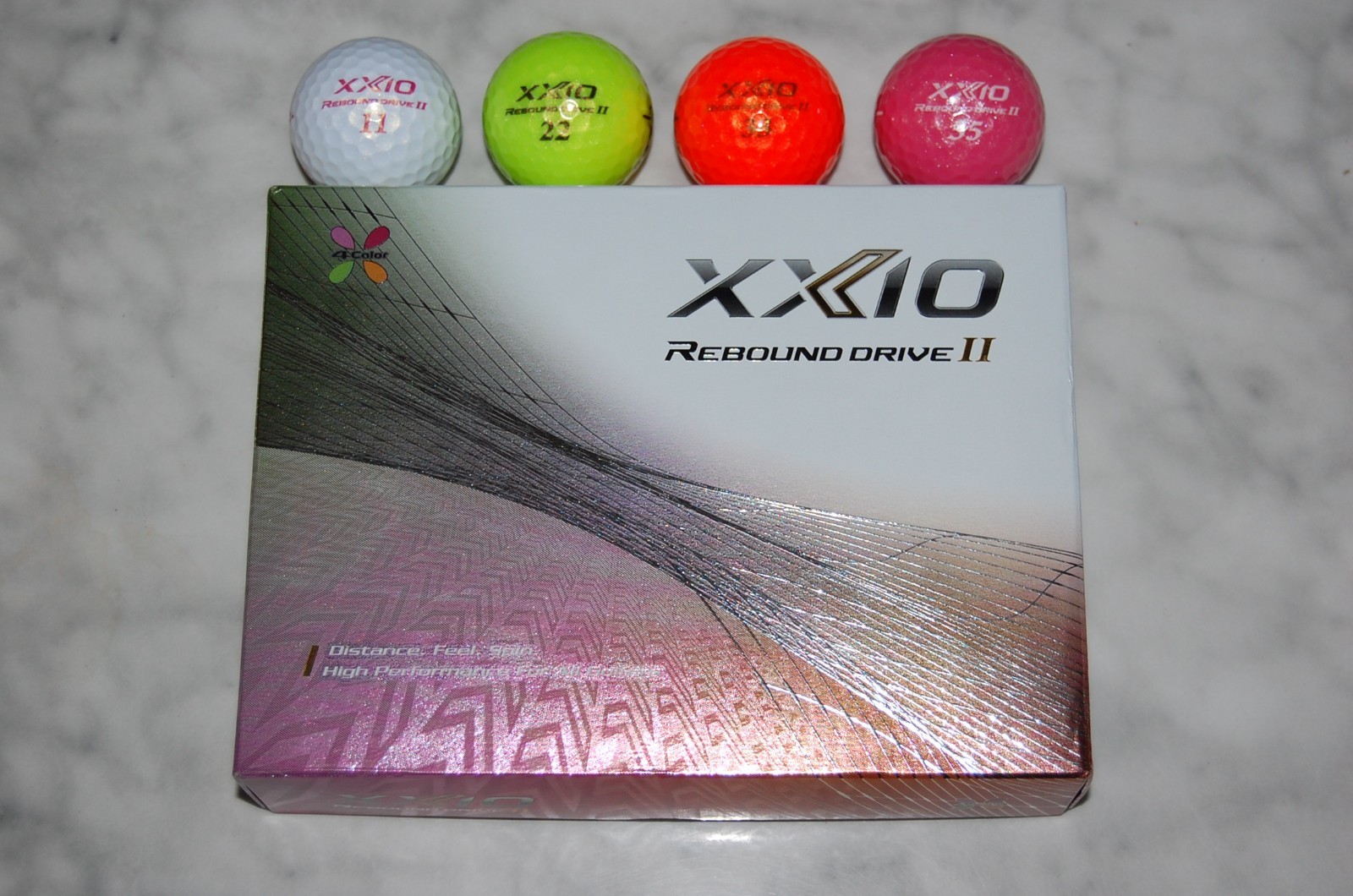 NEW 1 DOZEN XXIO Rebound Drive II Multicolor Golf Balls FREE 2 Dozen TEES Japan