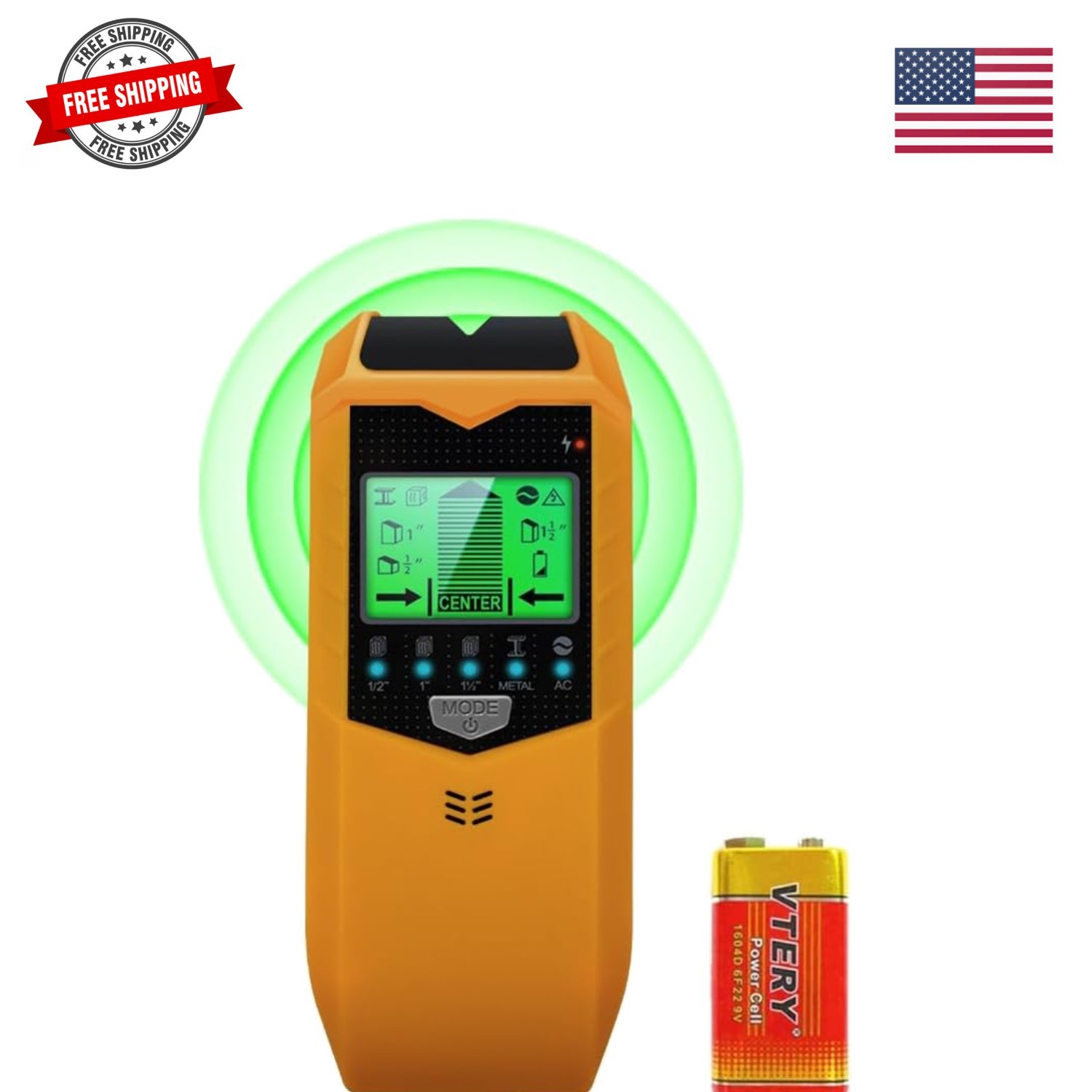 Stud Finder Wall Scanner, 5 in 1 Stud Detector with HD LCD Display for Center...