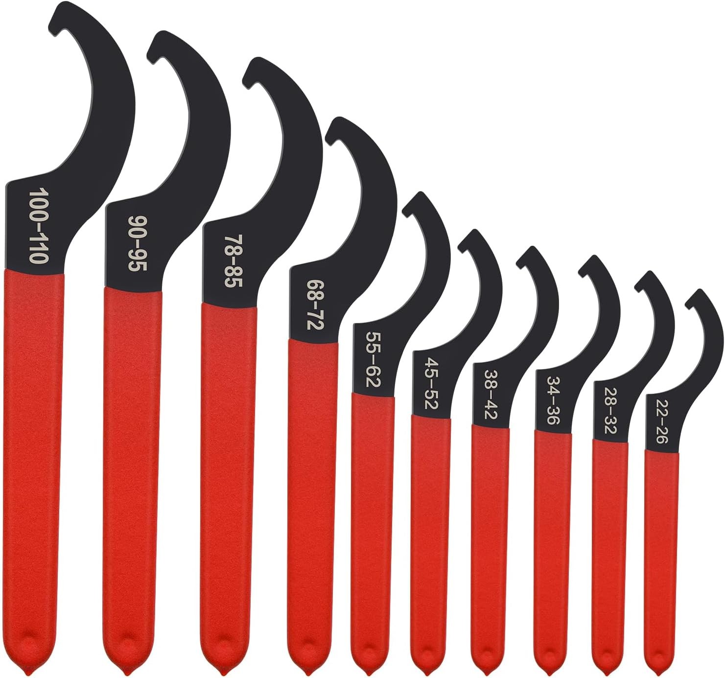 10Pcs Coilover Spanner Wrench Set, C-Shape Shock Wrench Tools