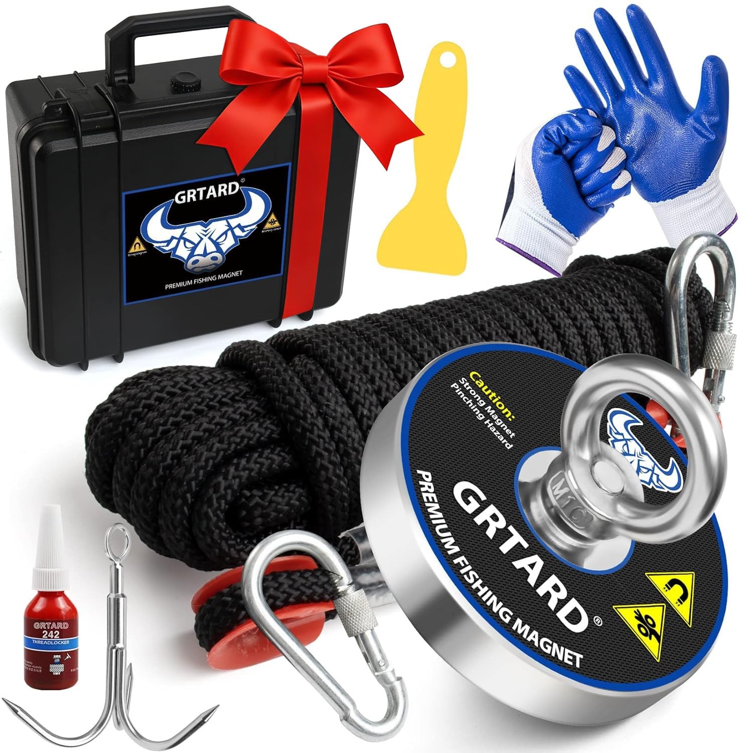 1000 lbs Fishing Magnet Kit with Case, 3.54-inch Diameter Magnet | Magnet Fishin