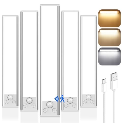 VERRON 12IN UNDER CABINET LIGHTING WIRELESS 2500MAH RECHARGEABLE, 5 PACK - WHITE