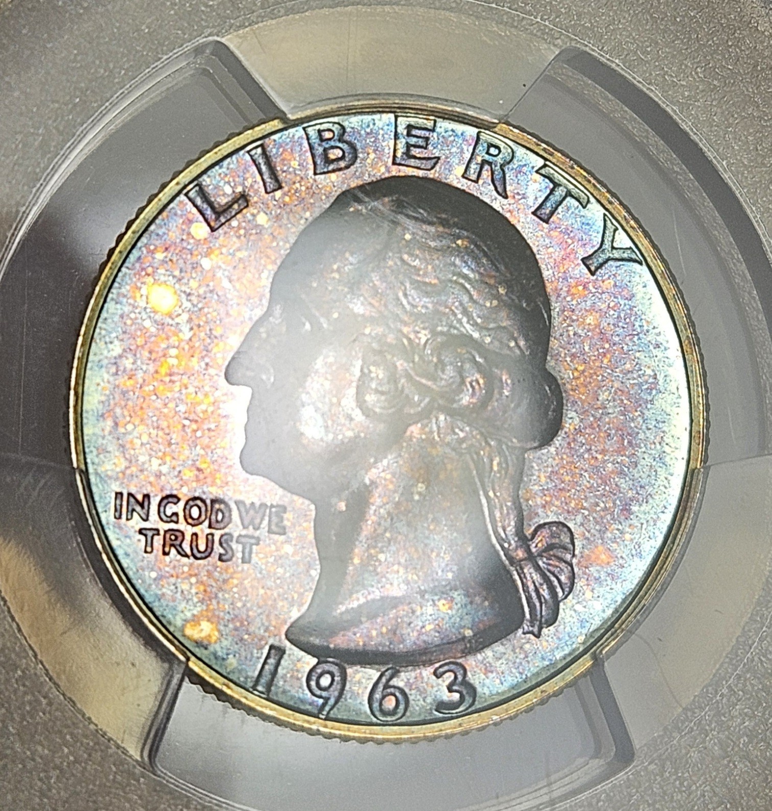 Toned 1963 Proof Washington Quarter PCGS PF67 - Beautiful Obverse! Silver 25c