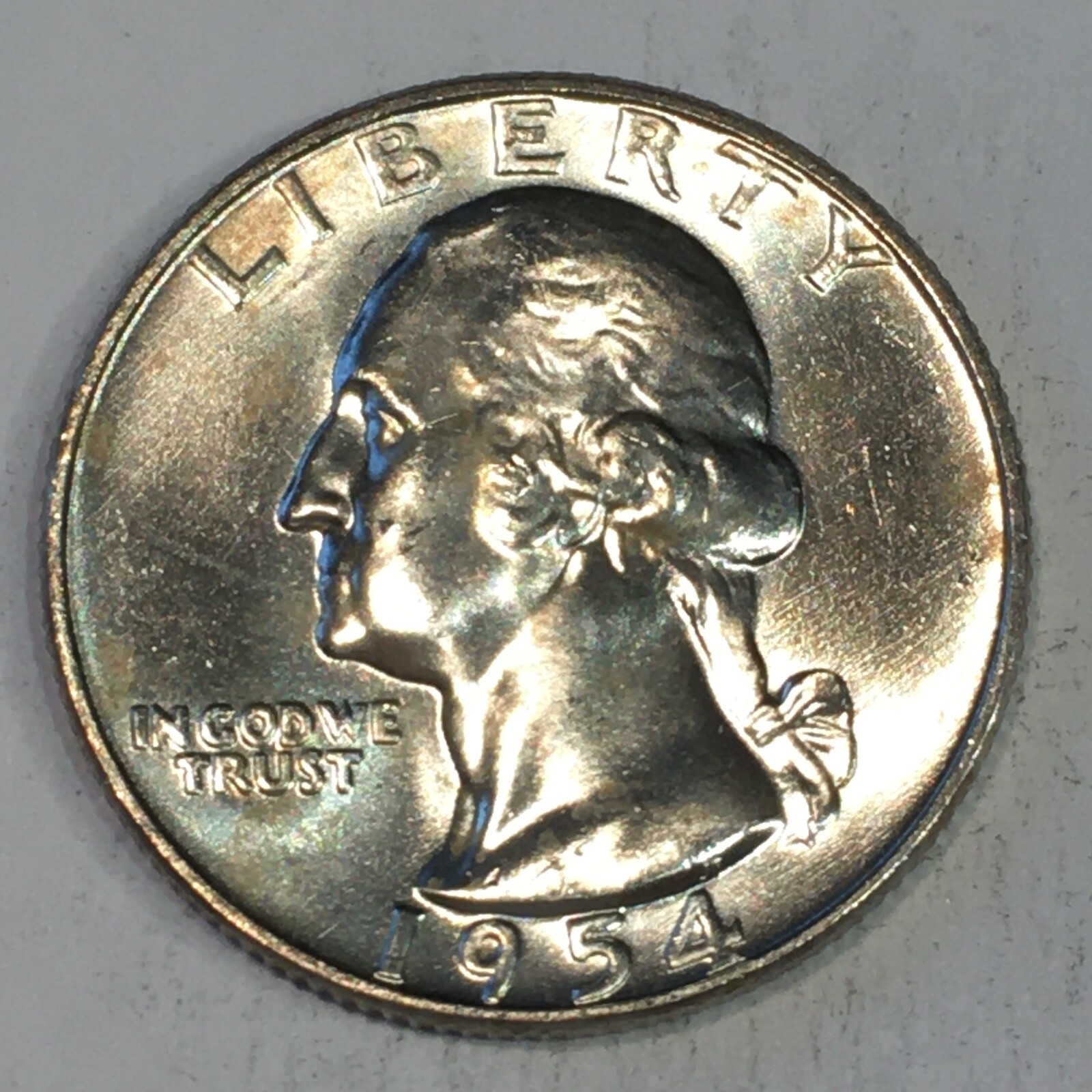 1954-D Silver Washington Quarter - Original - High Quality Scans #P710