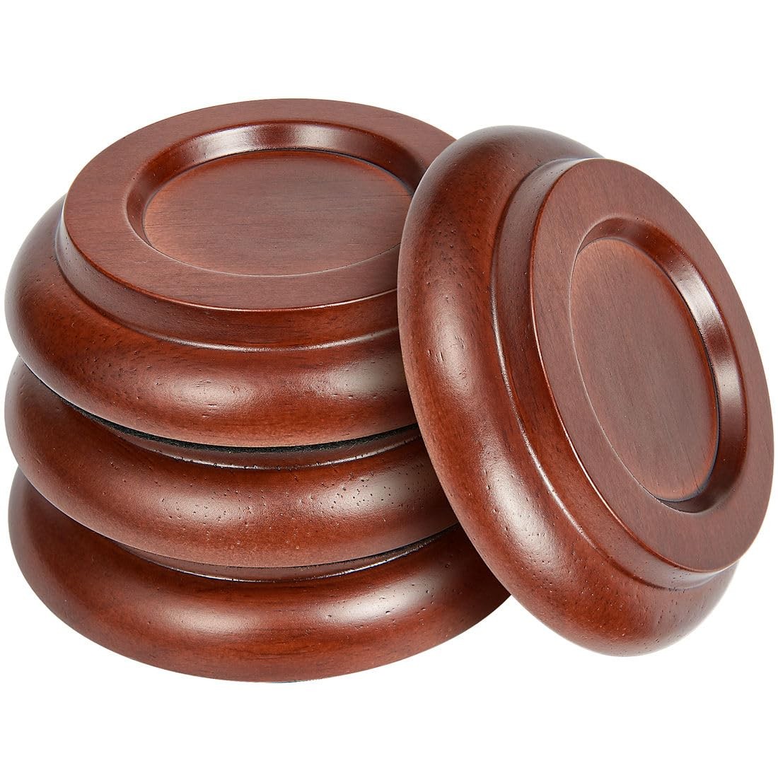Upright Piano Caster Cups Wood Floor Protectors, Set of 4