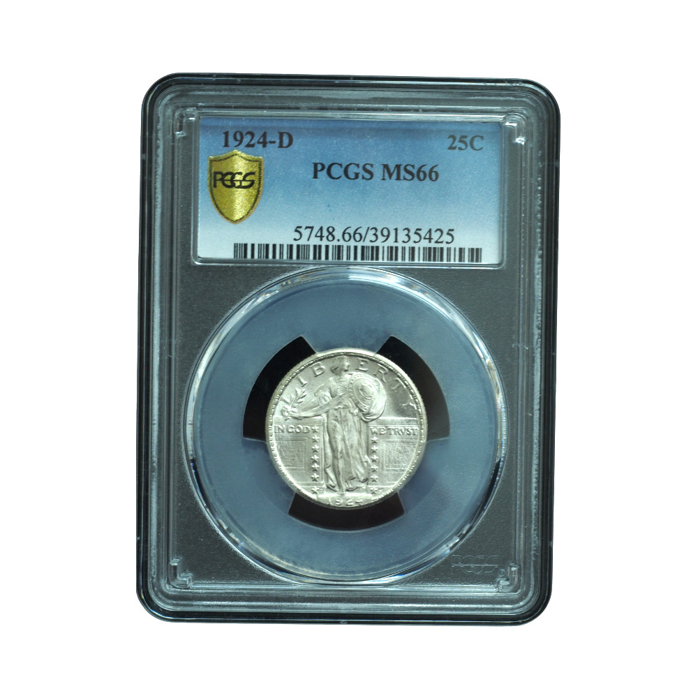1924-D Standing Liberty 25c PCGS MS66 Gorgeous Flashy Bright White *JE