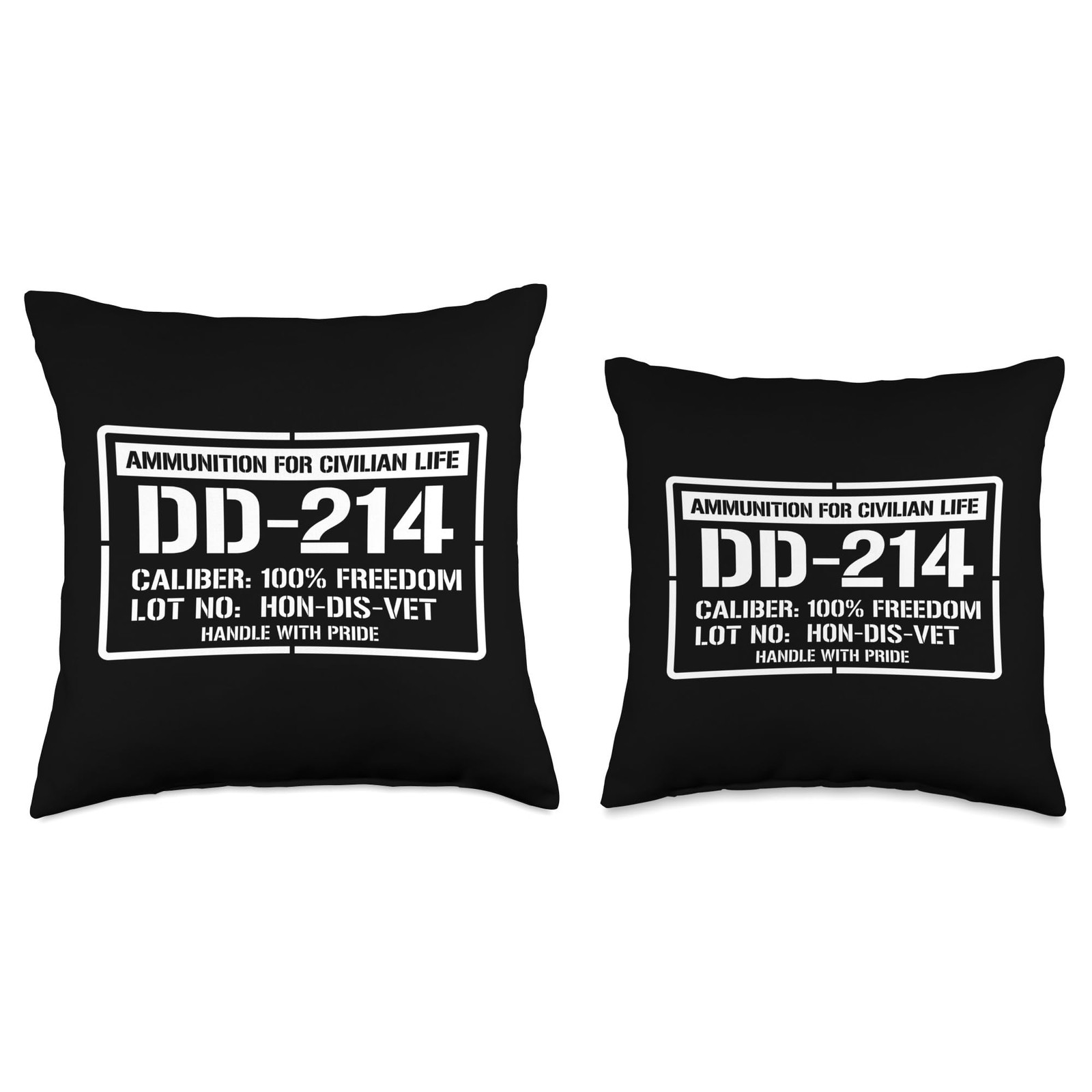 Veteran DD-214 Stencil Graphic Throw Pillow