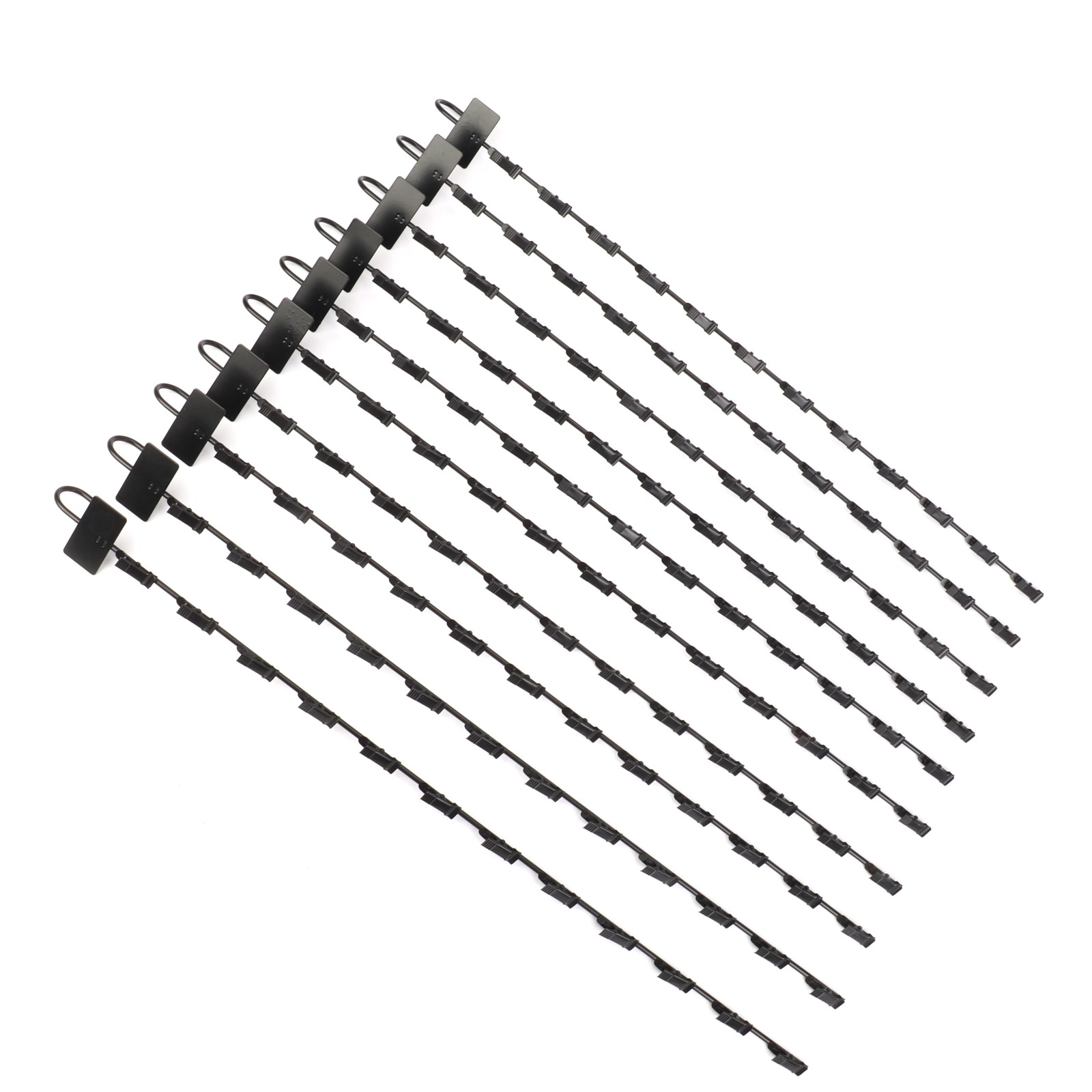 Hanging Chip Display Rack Strip with 12 Hooks Black Retail Organizer 10 Pack