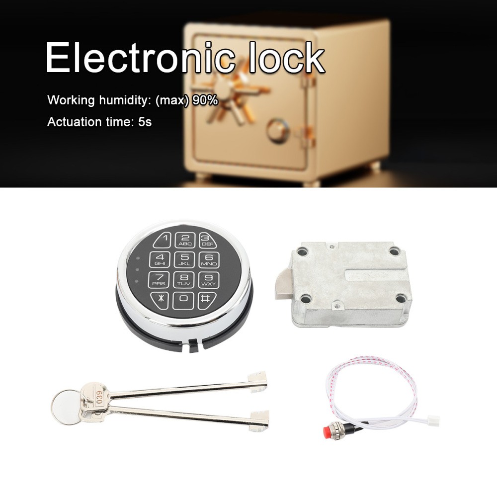 Electronic Safe Lock Replacement Safe Box Cabinet Safe Keypad Lock Kit + 2 Keys