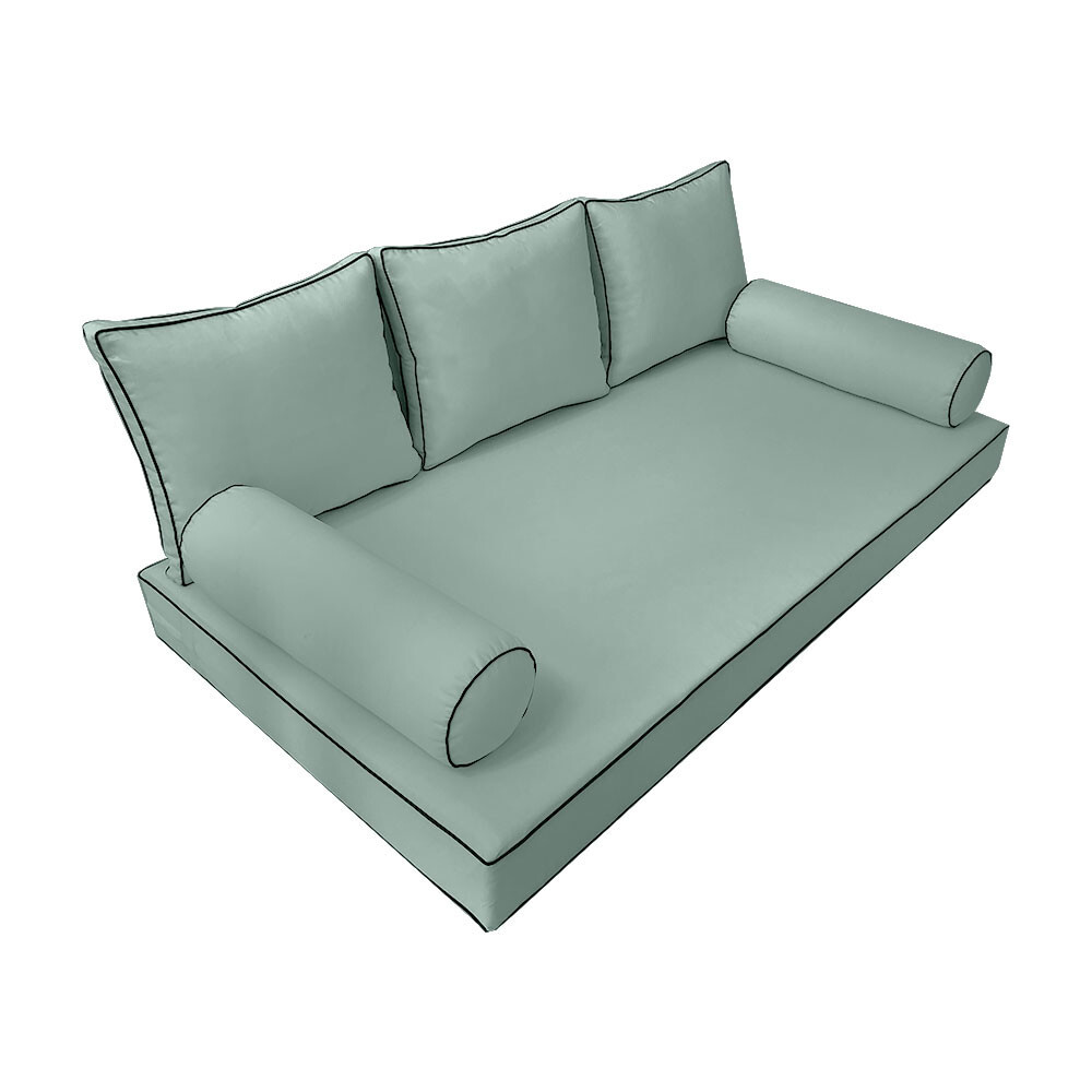 |SLIPCOVER ONLY| S3 Daybed Mattress Bolster Back Covers Contrast Trim Crib AD002
