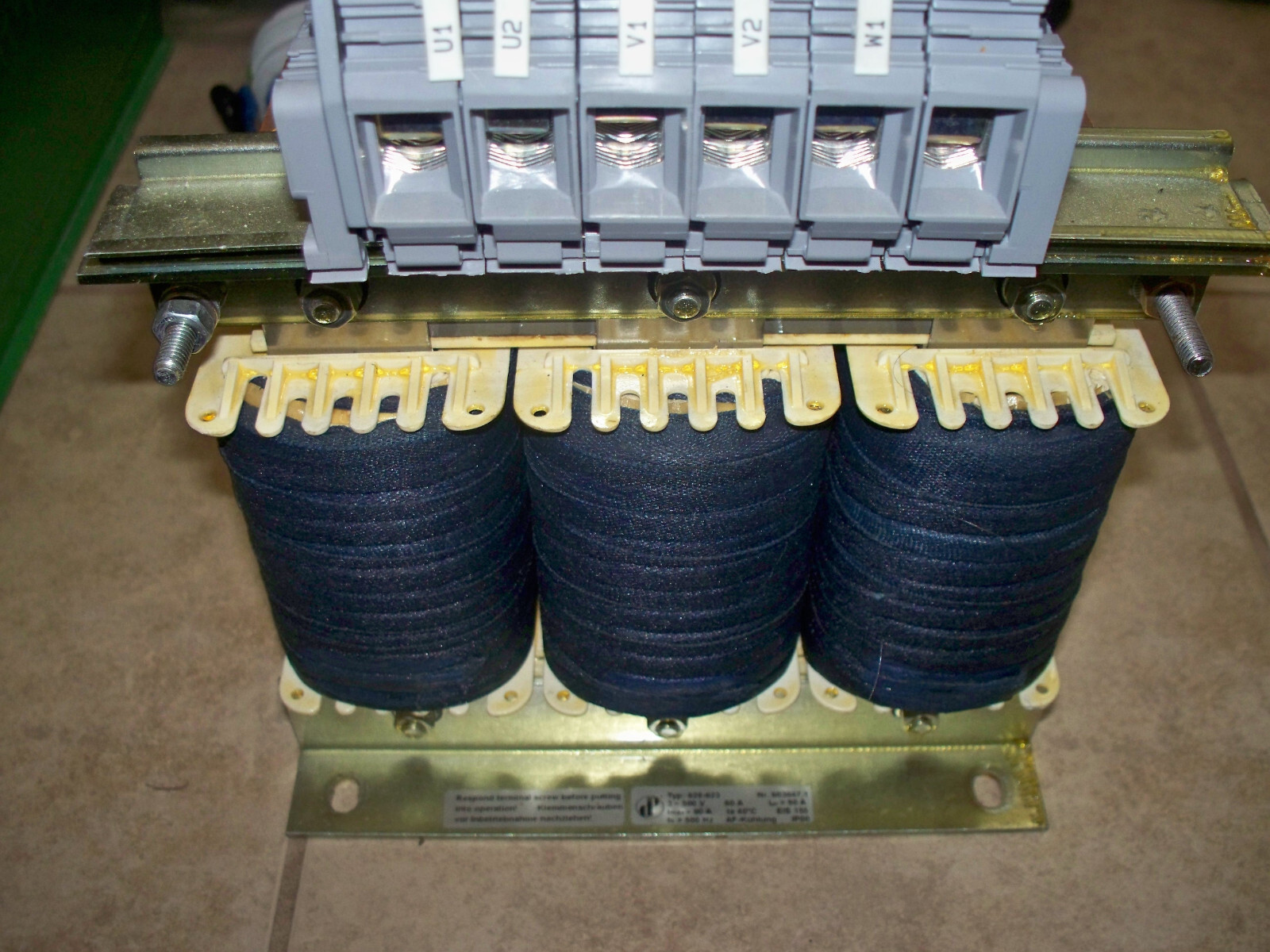 3 Phase filter Reactor 400V 0.2MH 60A 500Hz.    Type 928-923