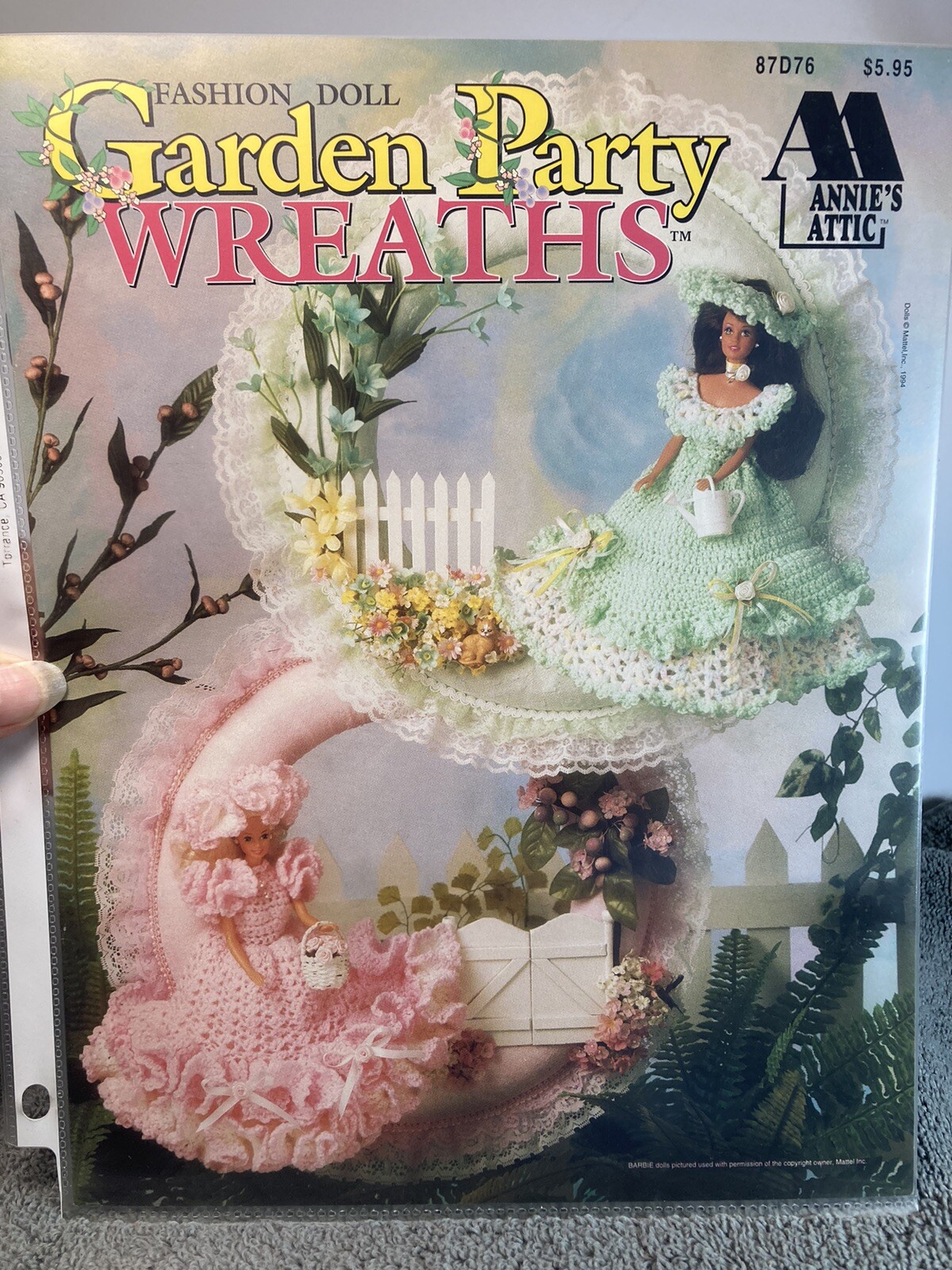 Garden Party Wreaths Fashion Doll Annie’s Attic Crochet Pattern Booklet 4 Patter