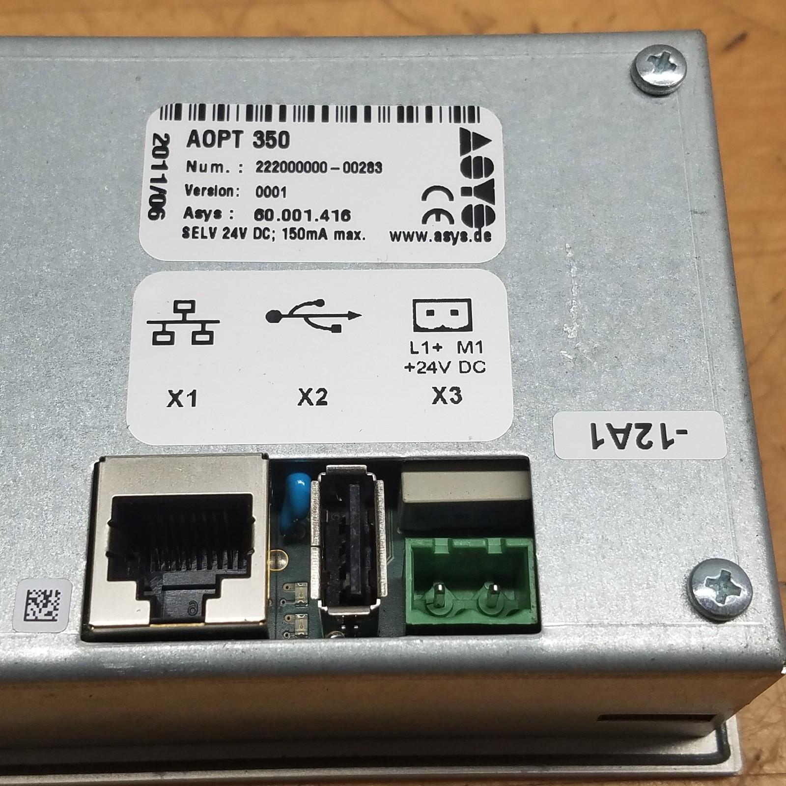ASYS Group AOPT 350 Version 0001 HMI Operator Interface Panel, 24VDC, 150mA Max