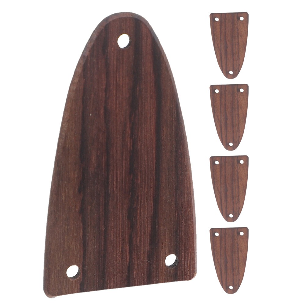 5Pcs Wooden Truss Rod Cover Plate for Guitar Headstock Protect Coffee Color
