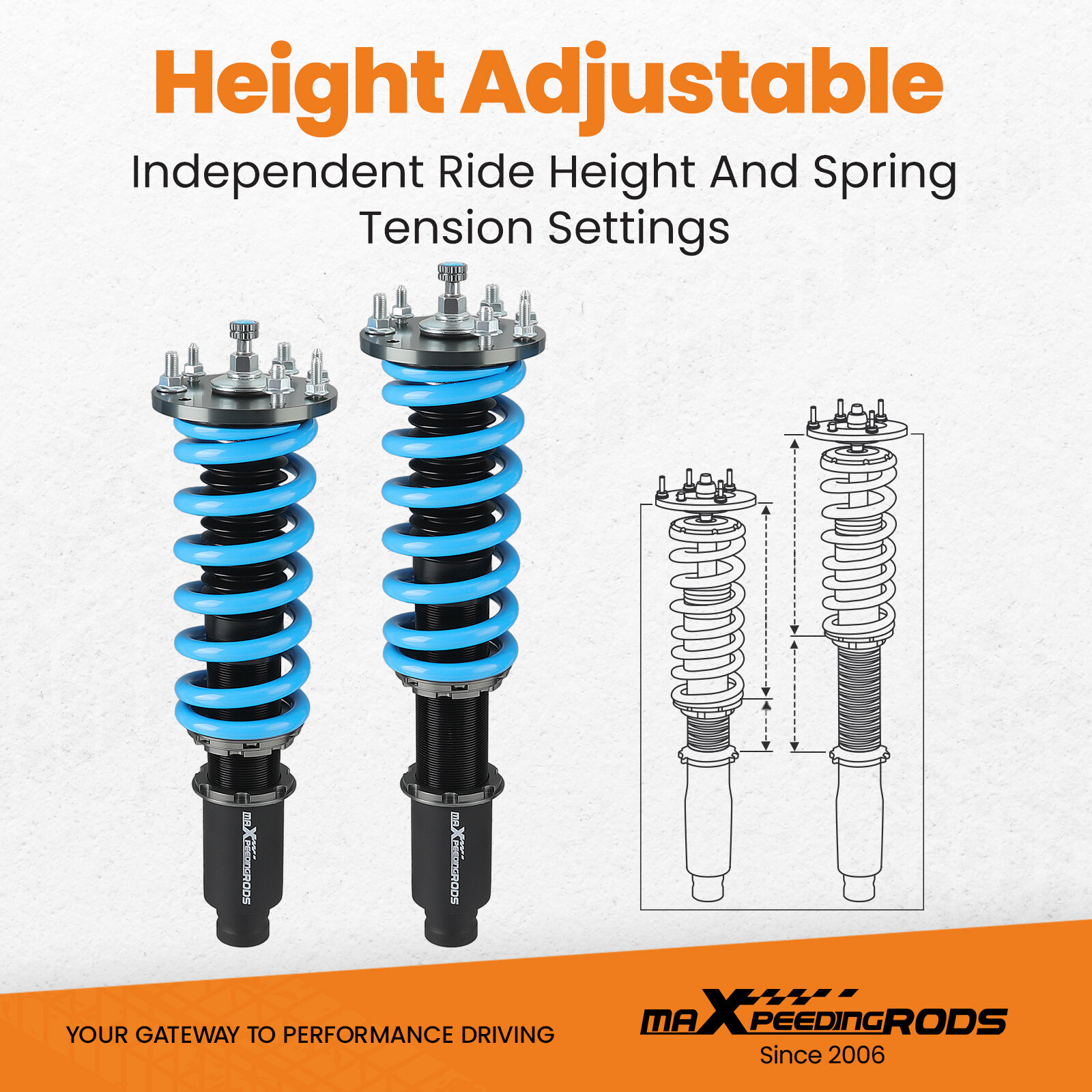 MaXpeedingrods Coilovers Lowering Kit For Honda Accord 2008-12 Acura TSX 09-14