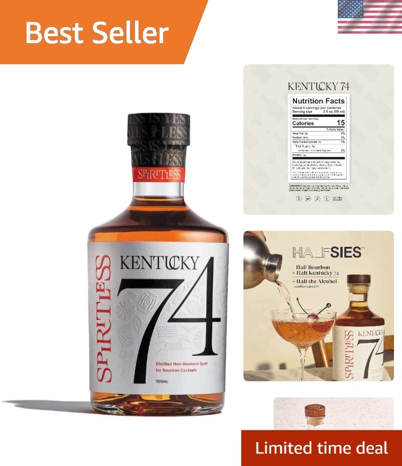 Award-Winning Kentucky 74 Non-Alcoholic Whiskey Spirit - Perfect for Cocktails
