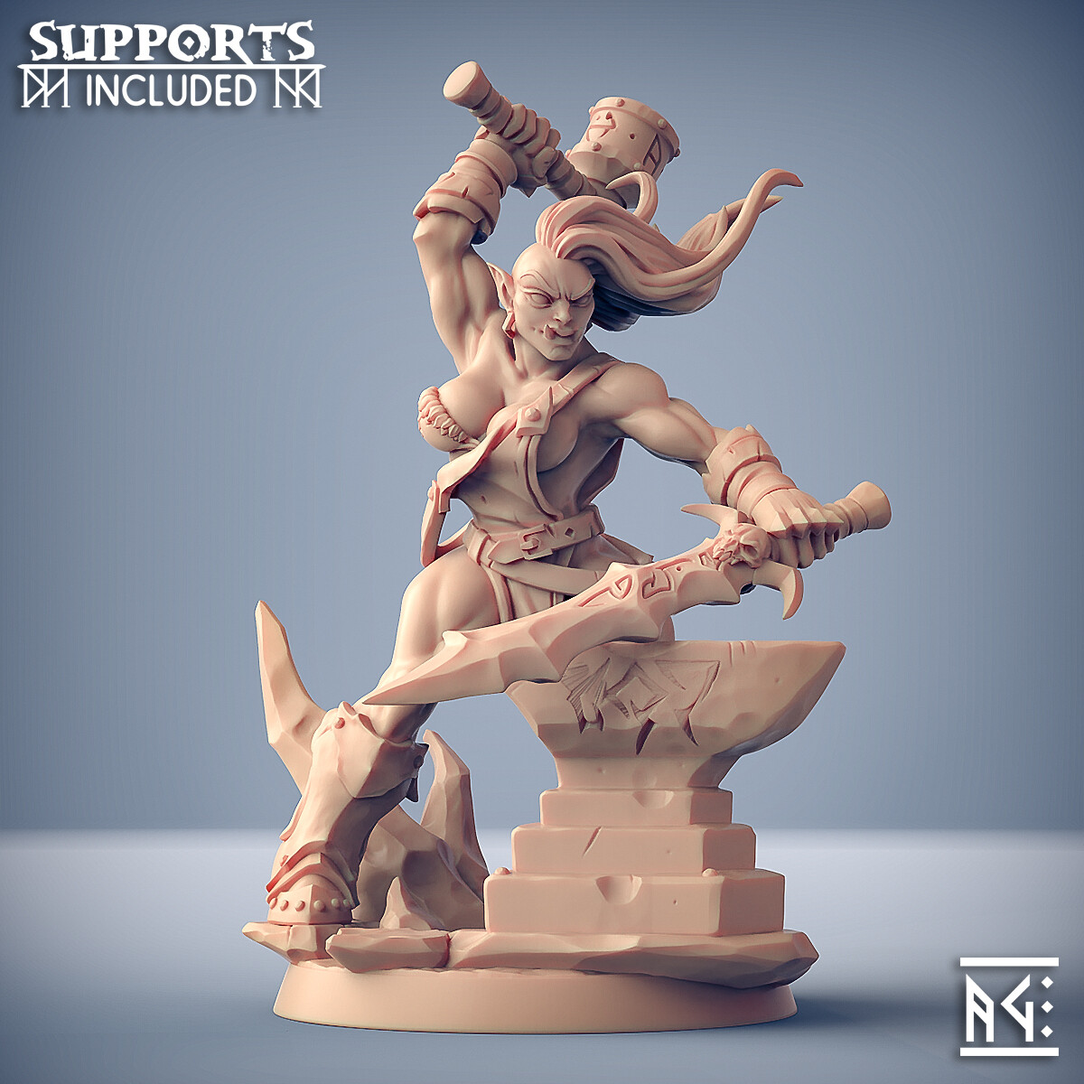 Orc Blacksmith Artisan Guild Fantasy Dungeons and Dragons Miniature Tabletop