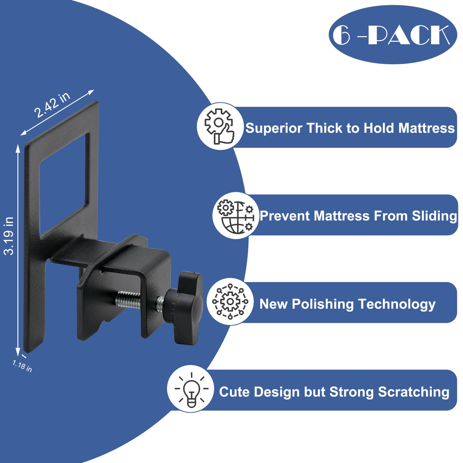 Mattress Slide Stopper to Keep Mattress from Sliding Extra Thick Mattress Hol...