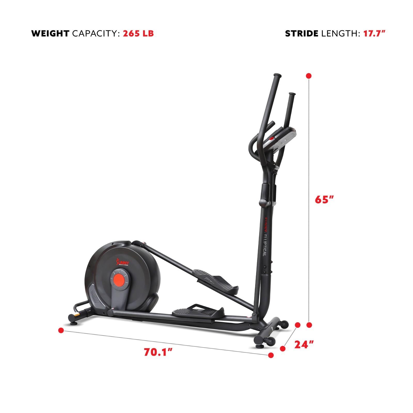 Power Stride Smart Elliptical Machine Cross Trainer Electro Magnetic Resistance
