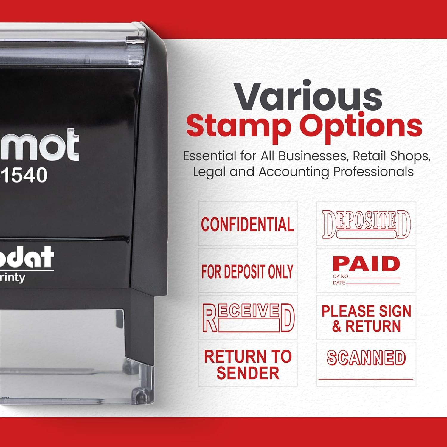 Return to Sender Self Inking Rubber Stamp - Refillable Business Stamper - Work,
