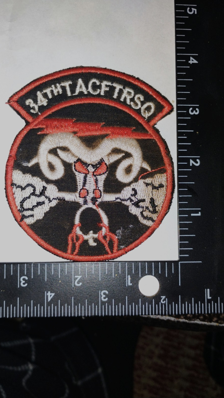 34th TACTICAL FIGHTER SQUADRON-- CLOTH BACKED NOT PLASTIC