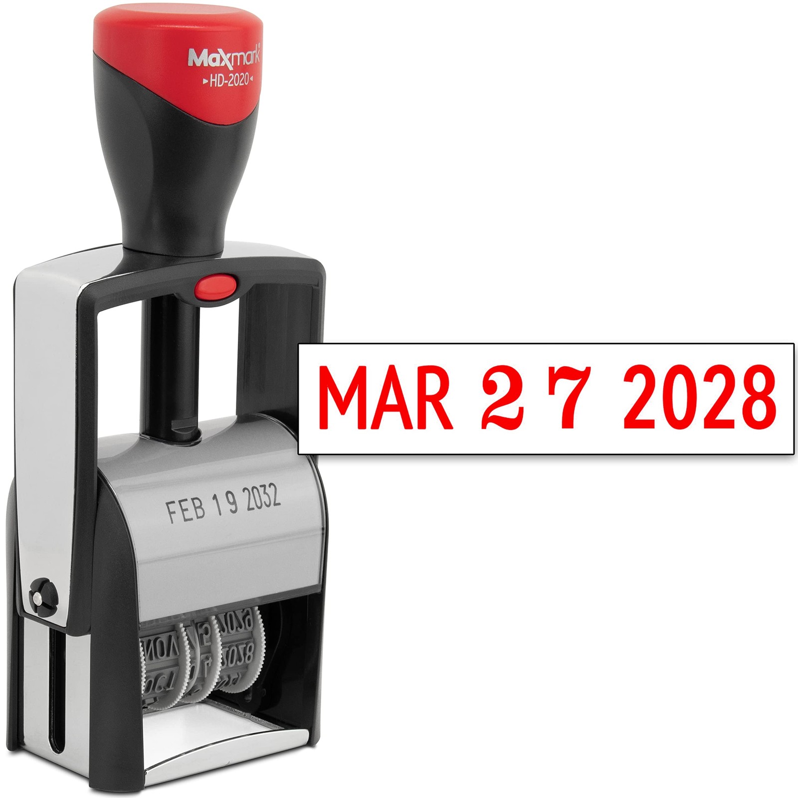 Heavy Duty Large Date Stamp Exclusive 12Year Band Red Ink Office Stamper