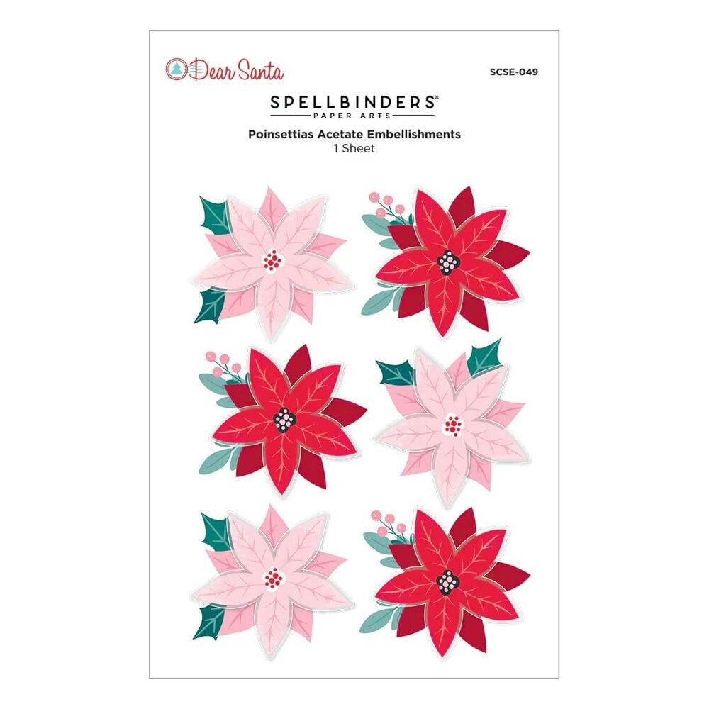 Spellbinders Dimensional Stickers - Dear Santa Poinsettias SCSE-049