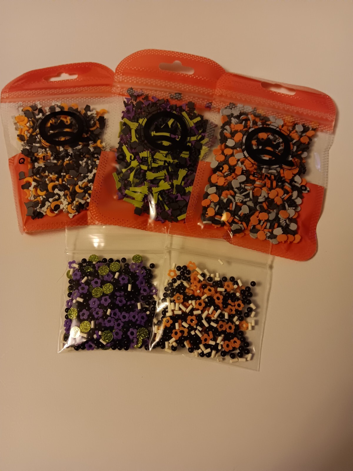 Queen & Co Lot 5 Halloween Fusions Toppings Shaker Fill Pumpkins Bones Moons Bat