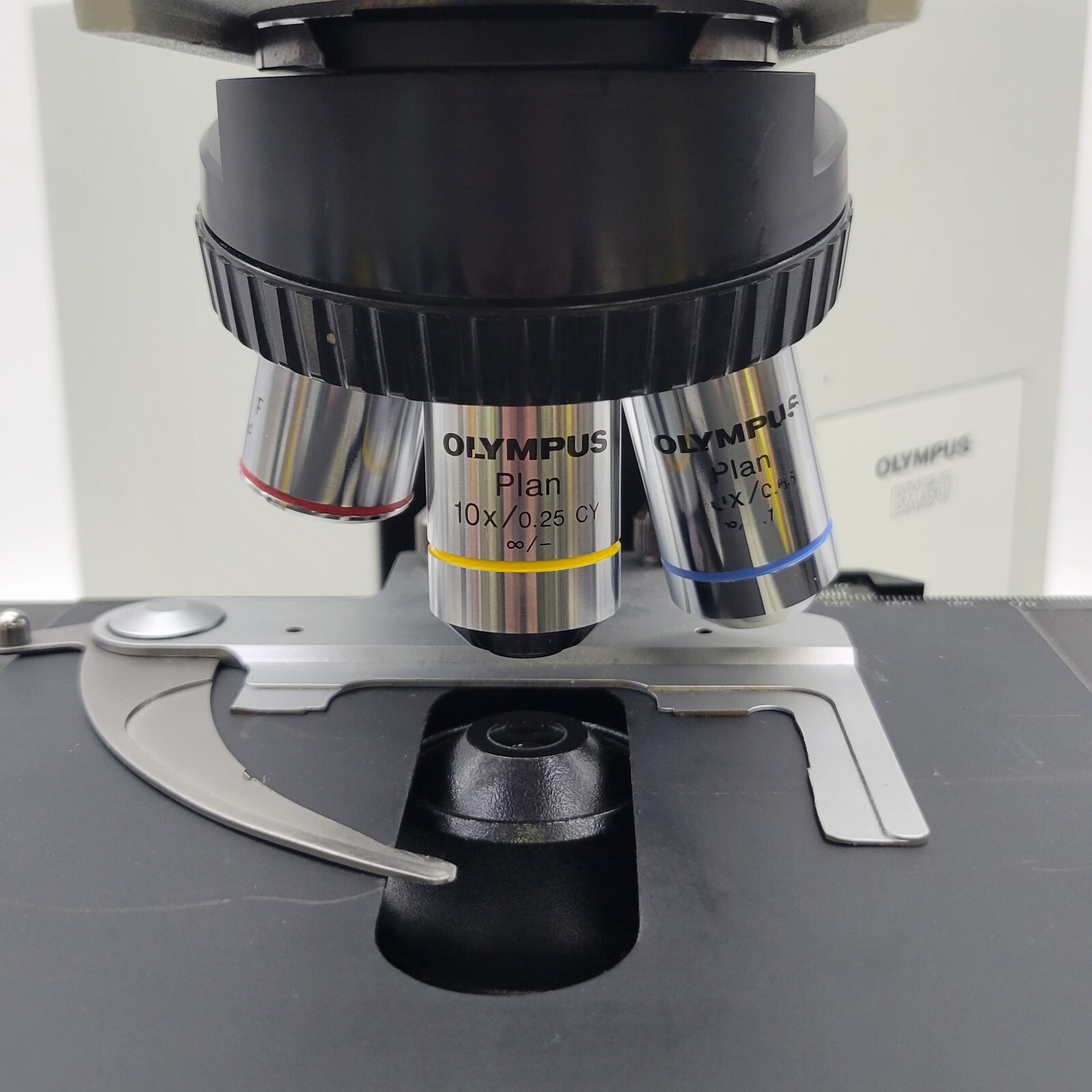 Olympus Microscope BX50 with Binocular Head and 4x, 10x, 40x Objectives