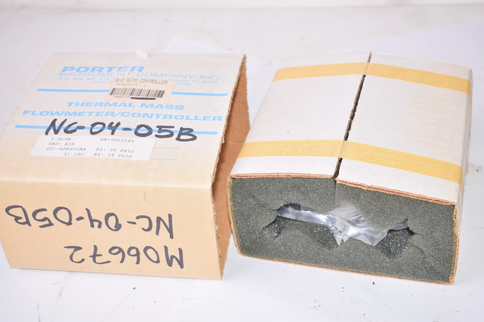NEW Porter Instrument Thermal Mass Flowmeter/Controller, 2 SLPM, 201-APBSVCAA