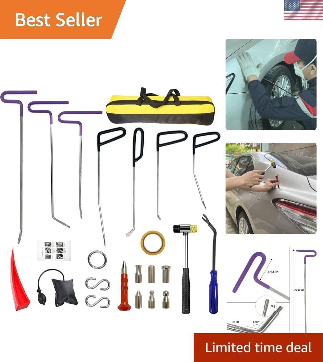 22 Pcs Car Dent Repair Rods, Hard Spring Steel Dent Rods, Dent Repair Tools, ...