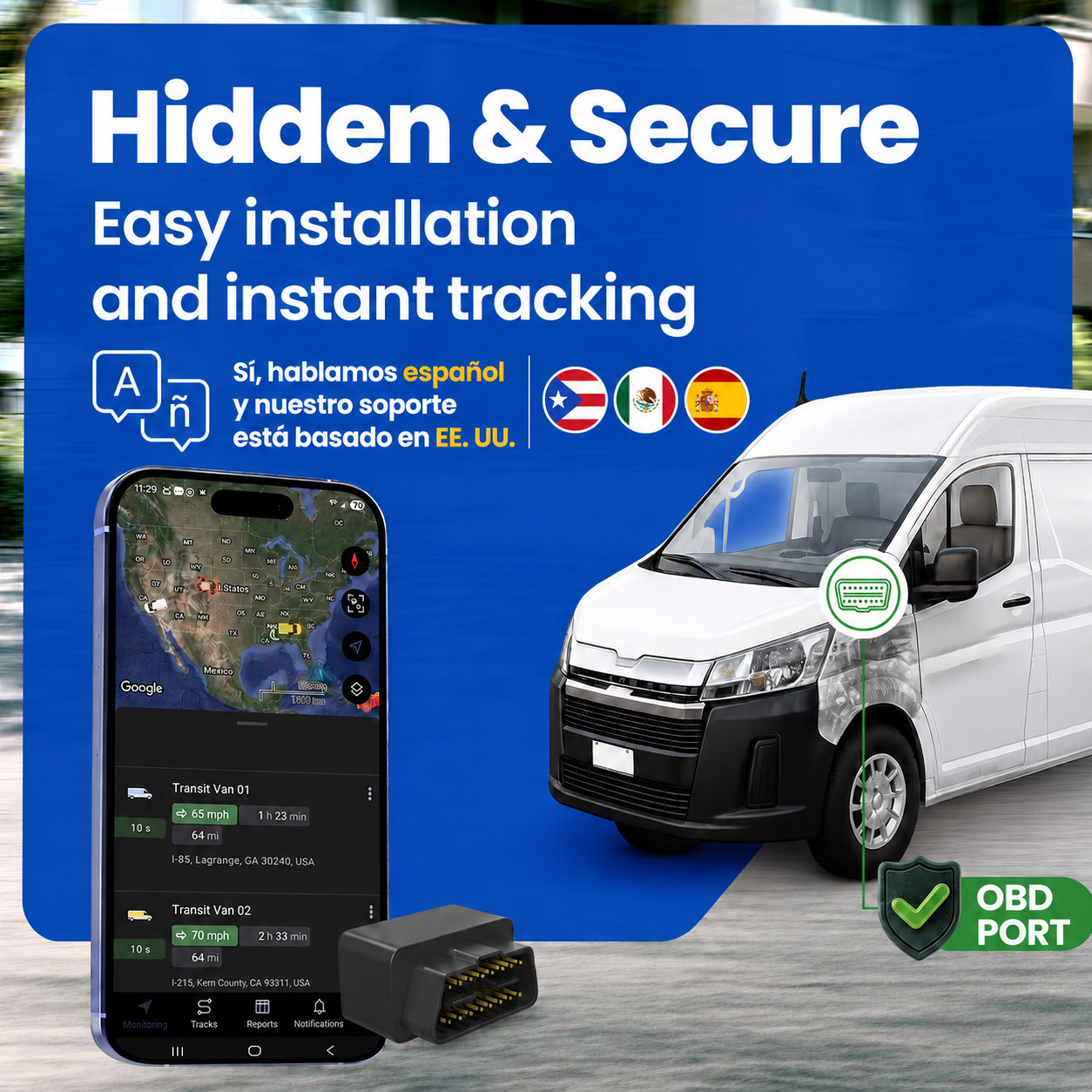 OBD2 GPS Tracker Real Time Vehicle Tracking Device 4G OBD II Car + $5 SIM