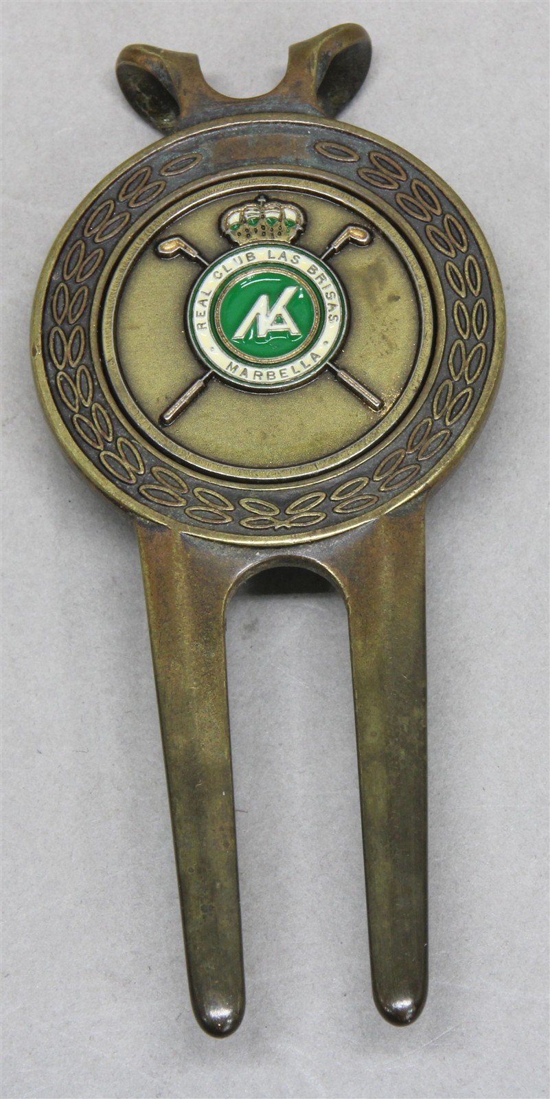 Brass Golf Divot Tool Ball Marker REAL CLUB DE GOLF LAS BRISAS MARBELLA SPAIN