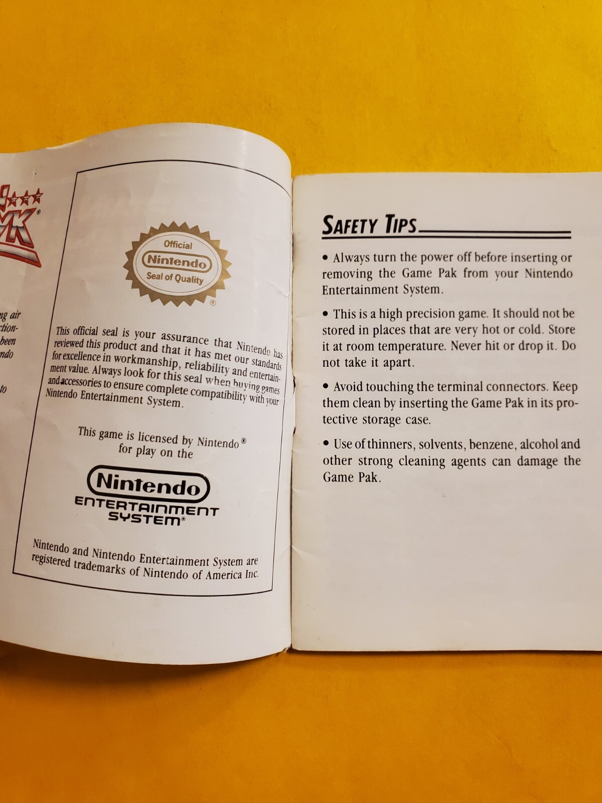 Captain Skyhawk Authentic Original NES Nintendo Manual Only