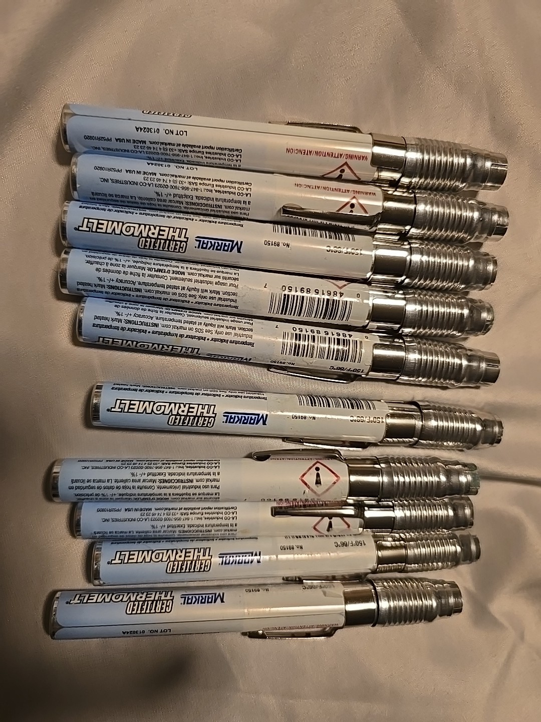Lot Of 10 - 150°F/86°C Markal Certified Thermomelt Heat Stik 89150