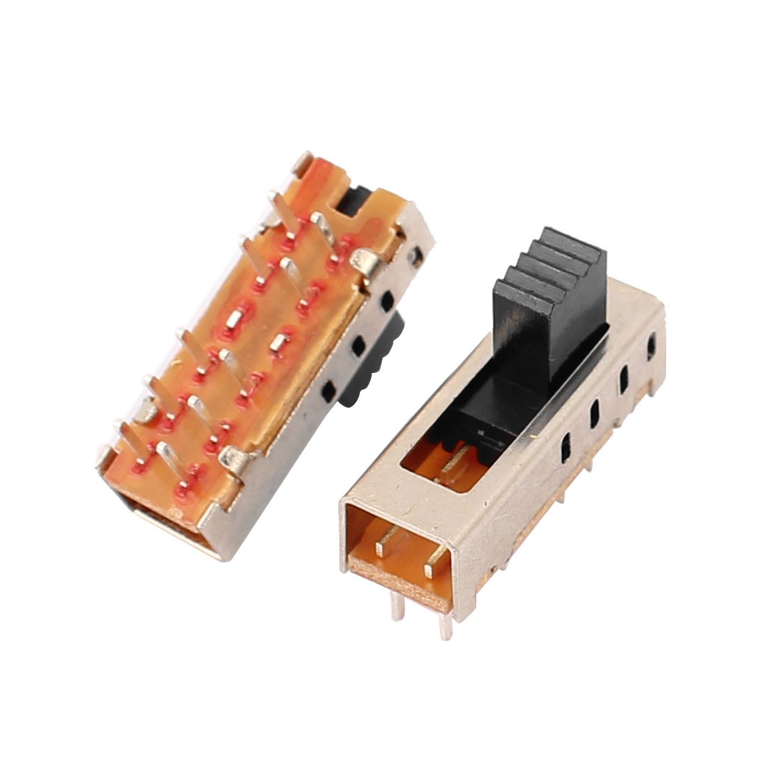 5Pcs 4 Position 10P 2P4T Panel Mount Micro Slide Switch Latching Power