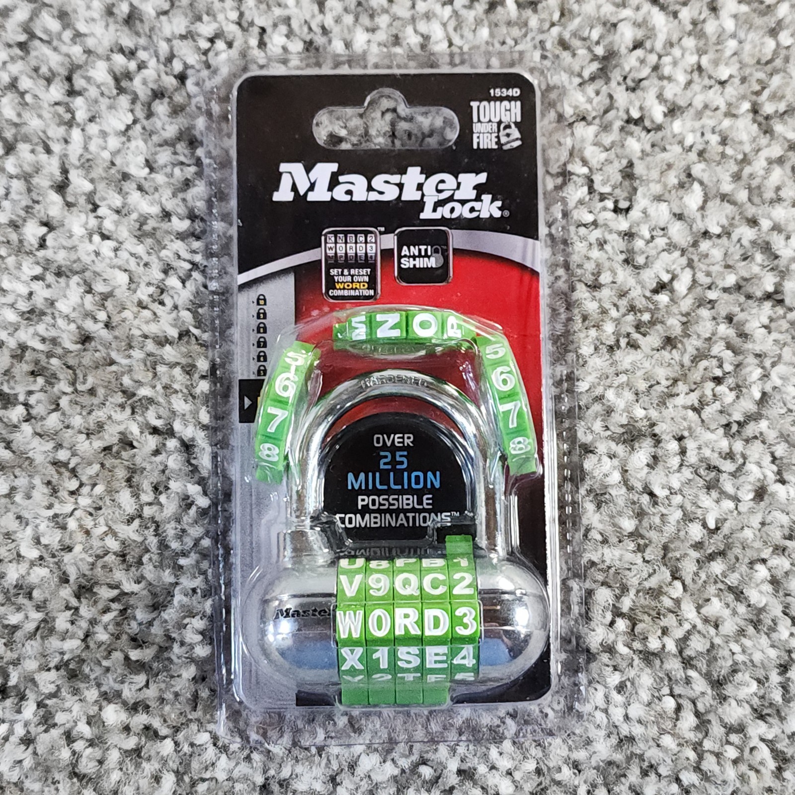 Master Lock 1534D Set Your Own Word Number School Gym Combination Padlock