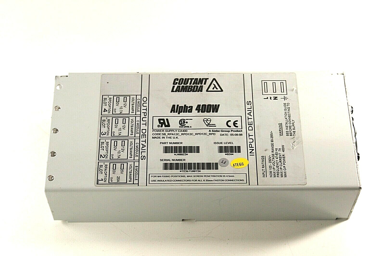 J40023 LAMBDA  Alpha 400W Modular Power Supply