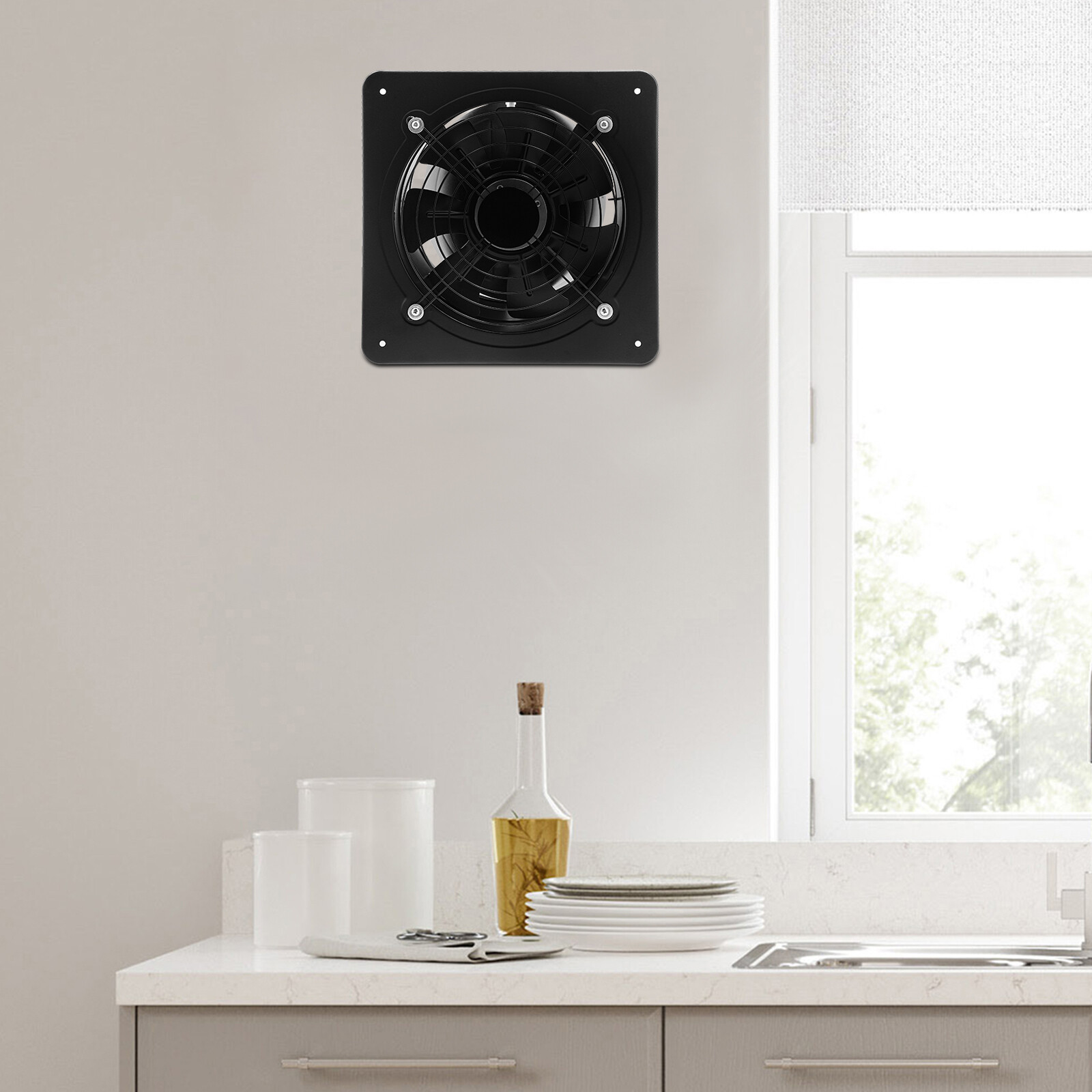 10 Inch Exhaust Fan Ventilation Fan Wall-mounted Exhaust Fan 1260m³/h/741CFM
