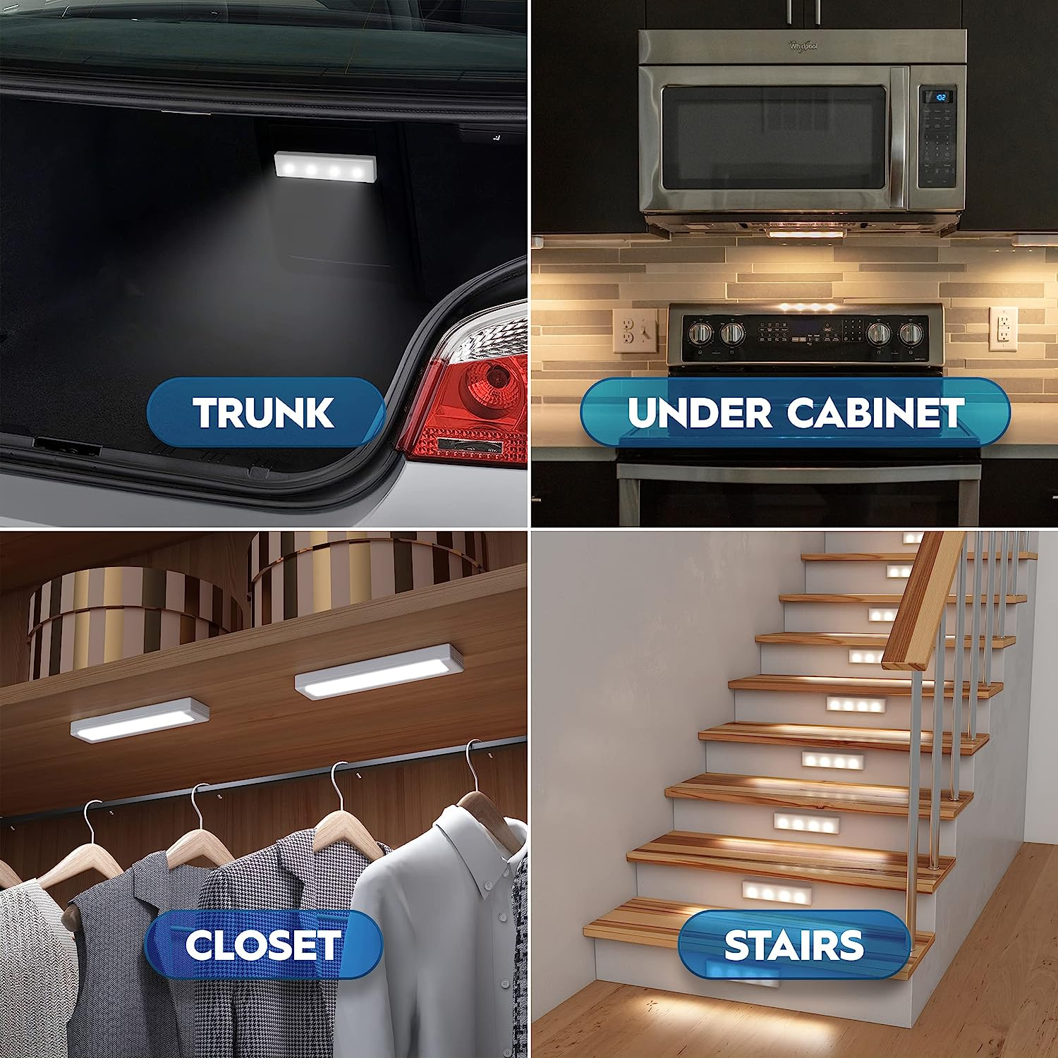 Wireless LED Stick on Light, under Cabinet Lights Battery Operated, under the Co