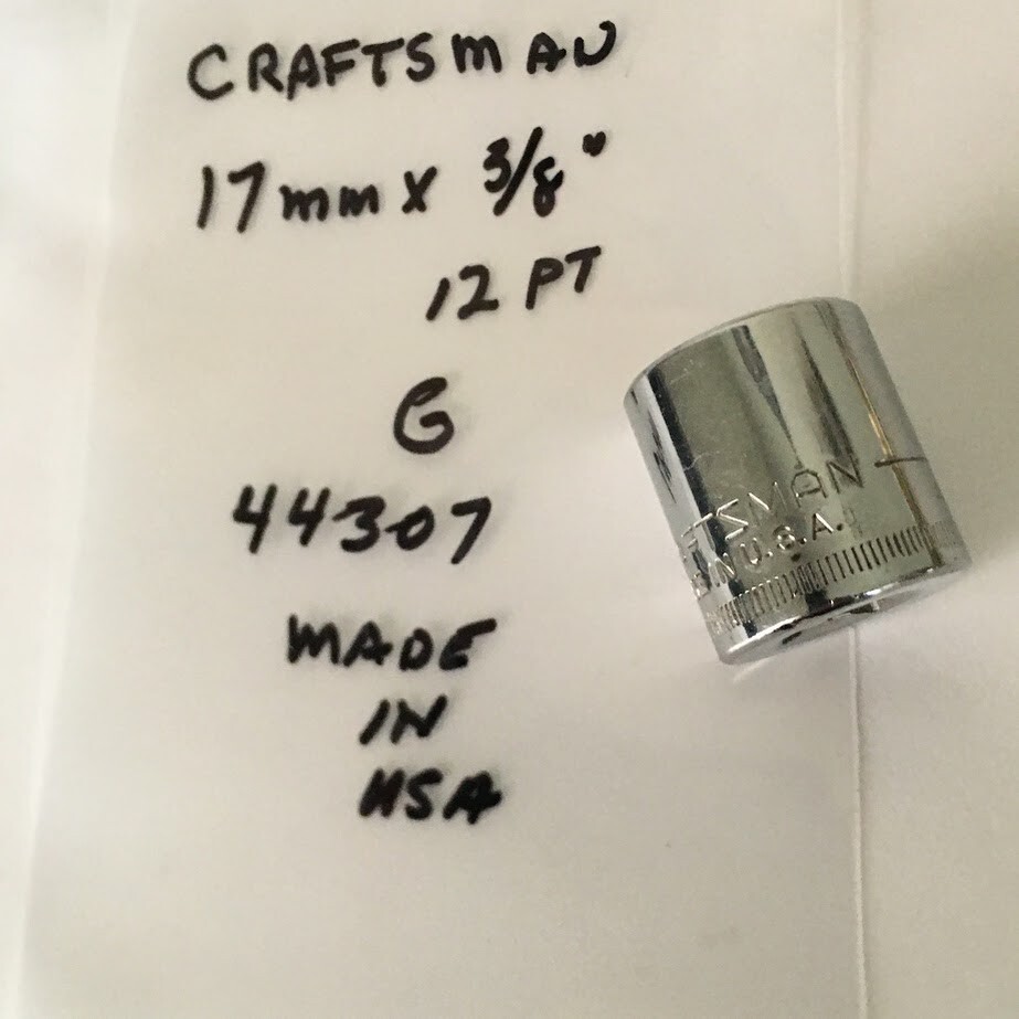 Craftsman 17mm x 3/8" Standard Socket  G 44307 - 12 Pt - Made in USA