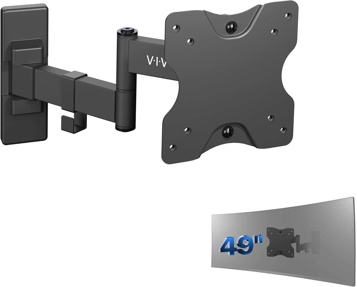Full Motion Ultrawide Monitor Wall Mount, Fits Ultra-Wide Screens up to 49 Inche