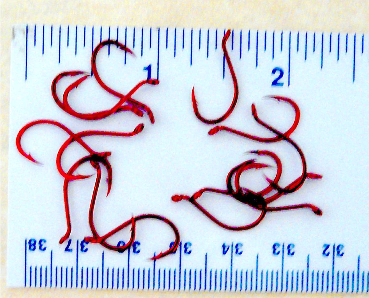 100 Danielson HCORCP Red Chrome Octopus Fish Fishing Hooks size 6 -100 Hooks
