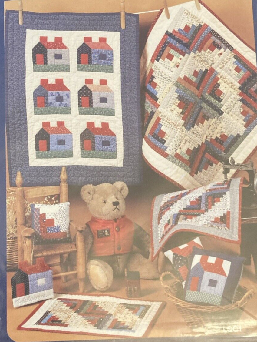 Vtg Rare The Little Quilt Collection CABINS Quilt 1986 pattern #LQC1