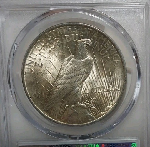 1922 P Peace Dollar PCGS MS64 Toning 90% Silver