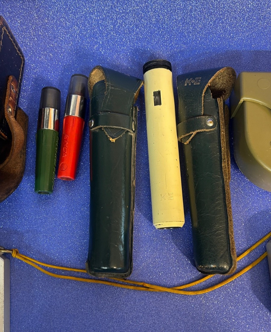 9 pc Set Survey Tools/Instruments Vintage Lot, clean and w/cases