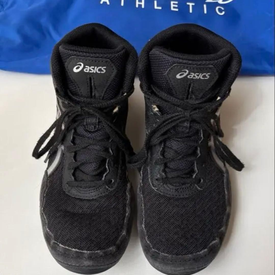 ASICS Wrestling Shoes Kids 22.0cm Black/White - US Men 4 / US Women 5