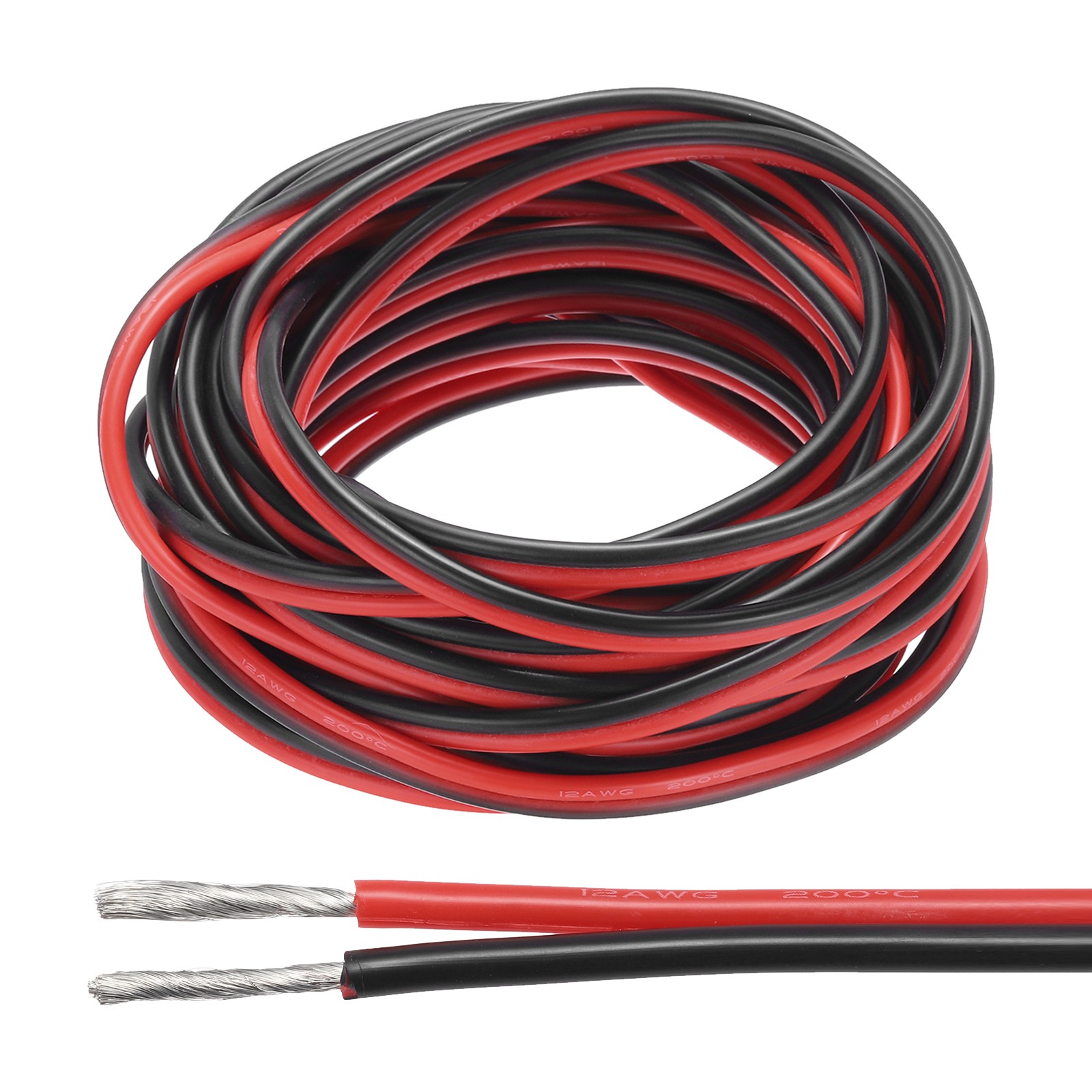 12 Gauge Wire 2 Conductor Electrical Wire 29.5FT Red Black Cable Tinned