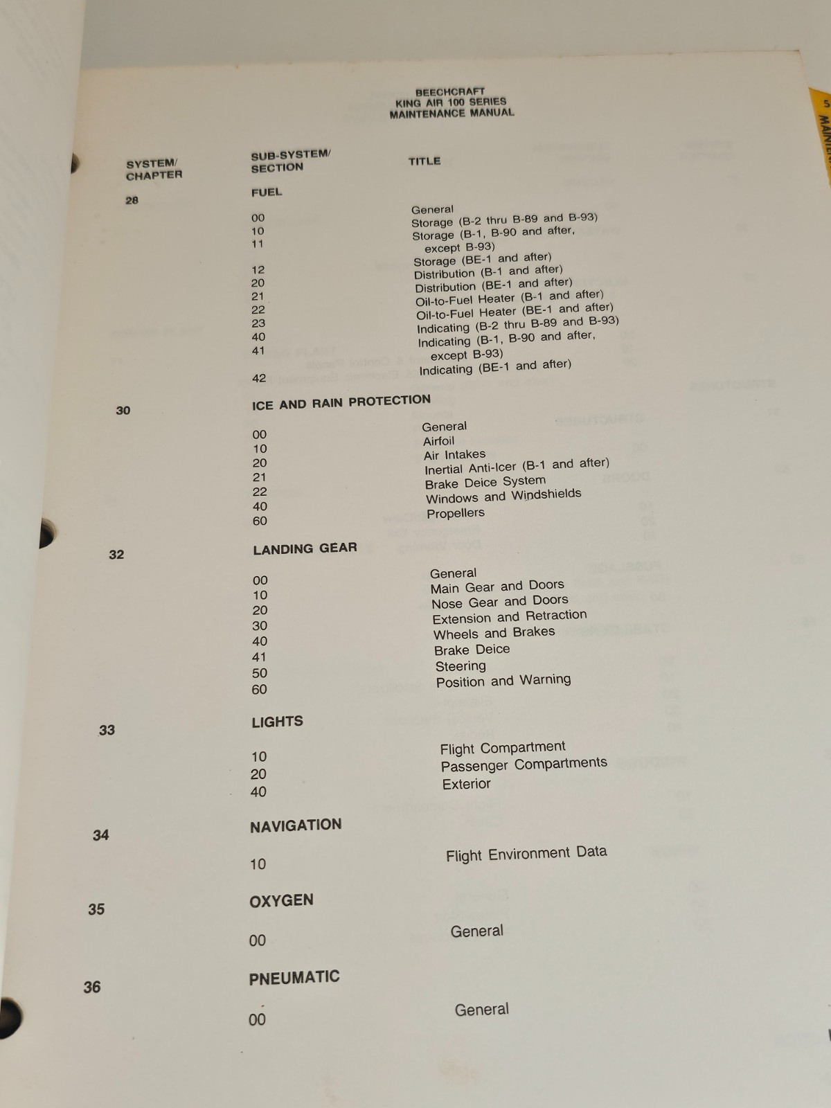 BEECHCRAFT 100 SERIES MAINTENANCE MANUAL COMPLETE 100 A-100 B-100 BEECH CRAFT
