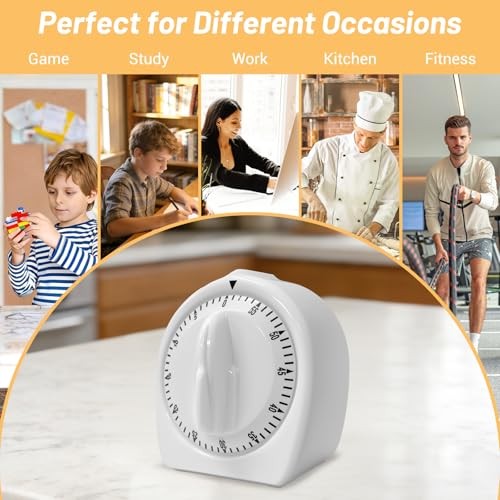 Kitchen Timers for Cooking,60 Minute Wind Up Timer,Visual Mechanical
