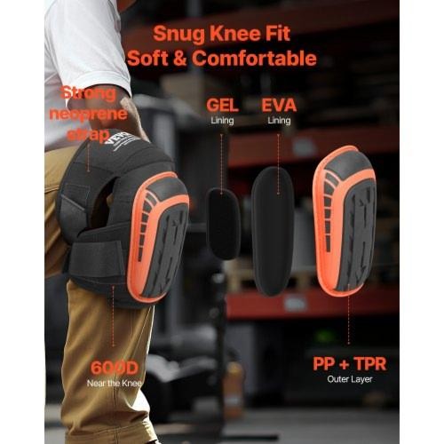 Knee Pads for Work Extended Heavy Duty Construction Knee Pads with 2